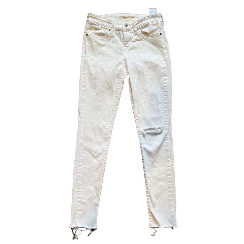 Levi's Women's 711 White Skinny Jeans Size 25 32 Streetwear Denim Casual Basic